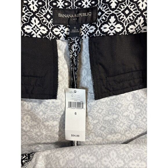 Banana Republic Shorts Women’s Size 6 Black and White Geometric Shape Size Zip - Picture 5 of 8